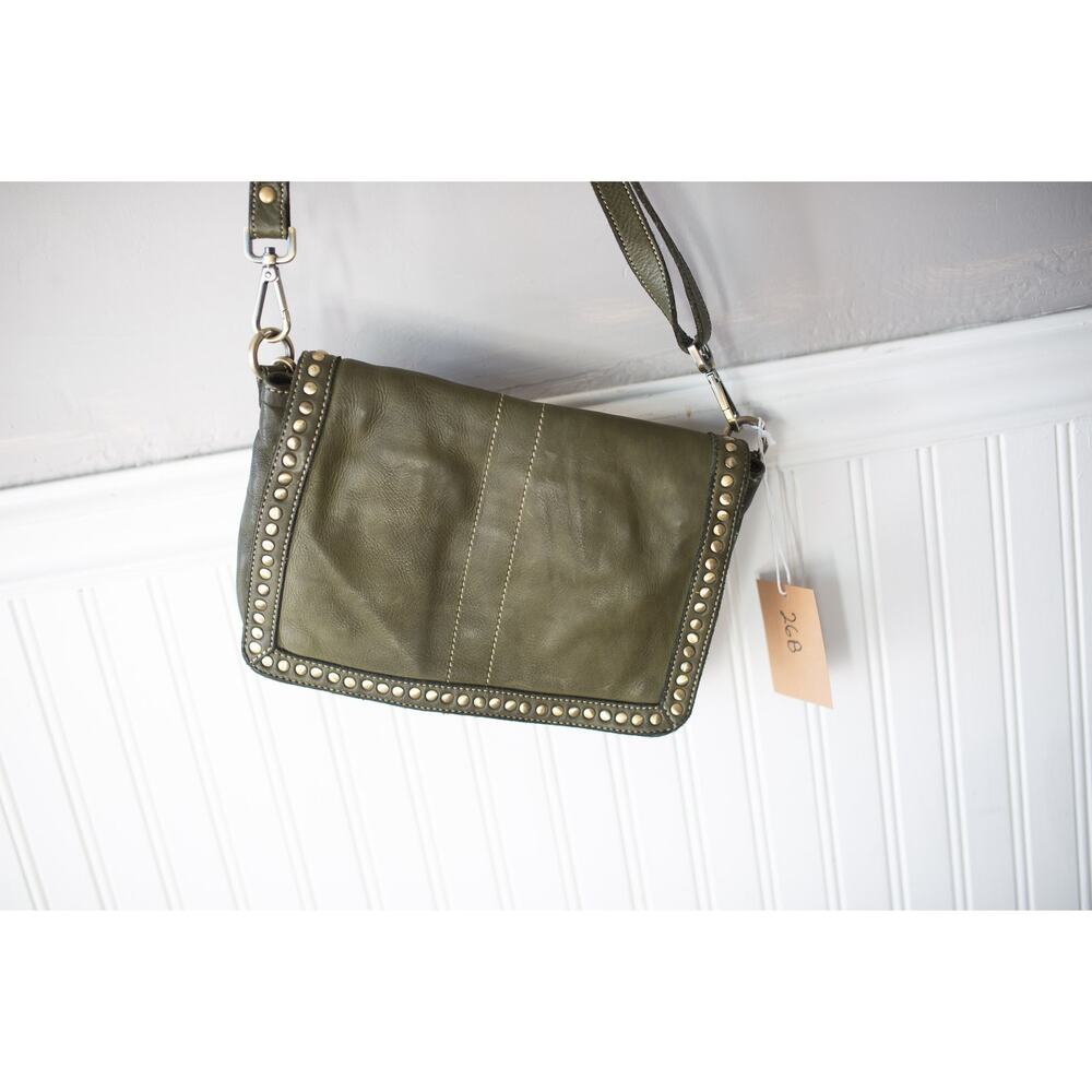 Free People Bolsa Nova Marisa Messenger Bag Studded Purse Green - Picture 2 of 5